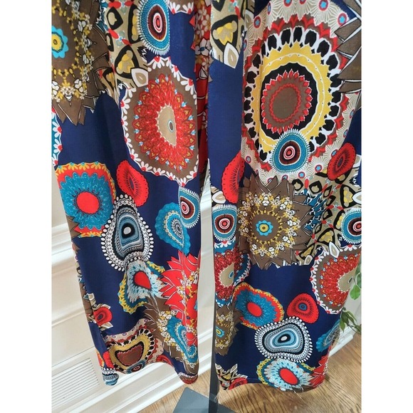 Win Win Women's Multicolor Polyester Mid Rise Slit Accents Trouser Size X-Large - Picture 3 of 12